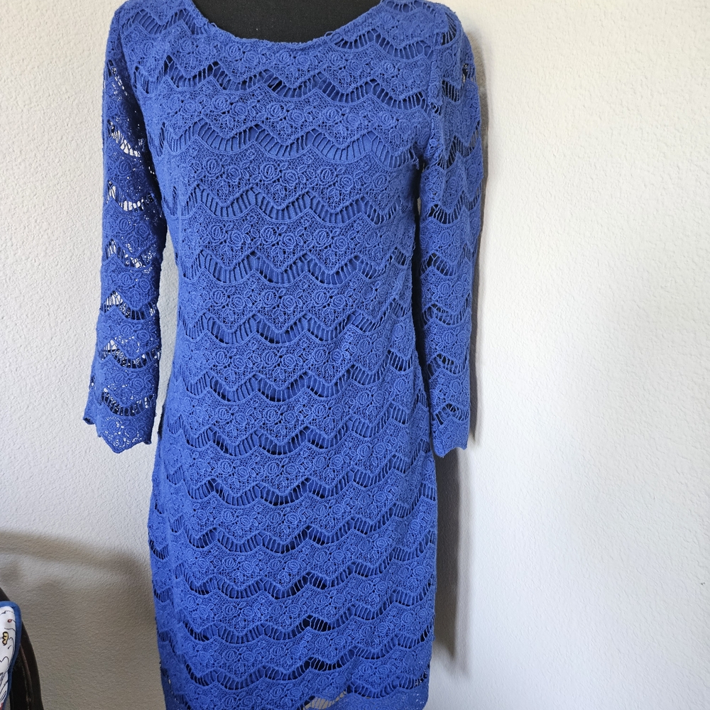 Sugarlips Cobalt Blue Lace Mini Dress